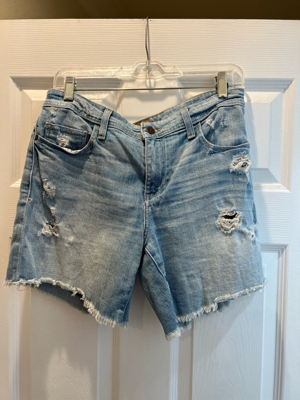 Pilcro and the Letterpress Light Blue Distressed Denim Shorts